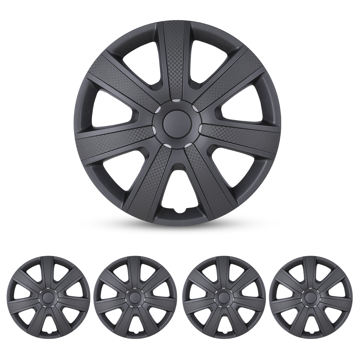 WINJET 15 inch Hubcaps Wheel Covers 5085 - Matte Black Texture – Winjet ...