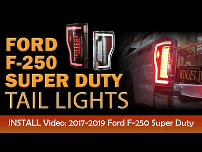 Feux arrière séquentiels LED Super Duty Ford F-250 / F-350 / F-450 2017-2019 - Noir/Clair