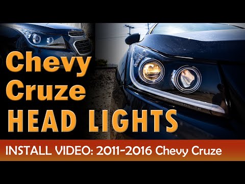 For 2011 2015 Chevy Cruze Head Lights Black Clear Winjet Automotive