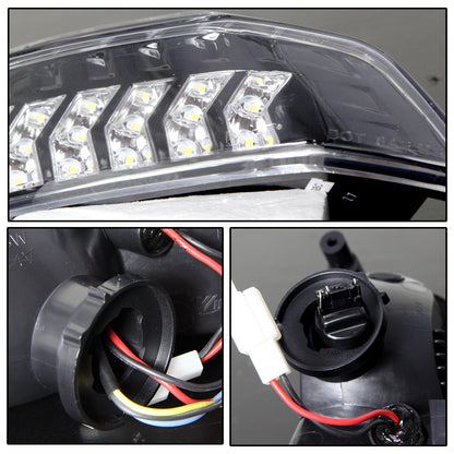 2015-2017 FORD MUSTANG LED SEQUENTIAL TURN SIGNAL/PARKING LIGHTS WITH SWITCHBACK - (BLACK / CLEAR)